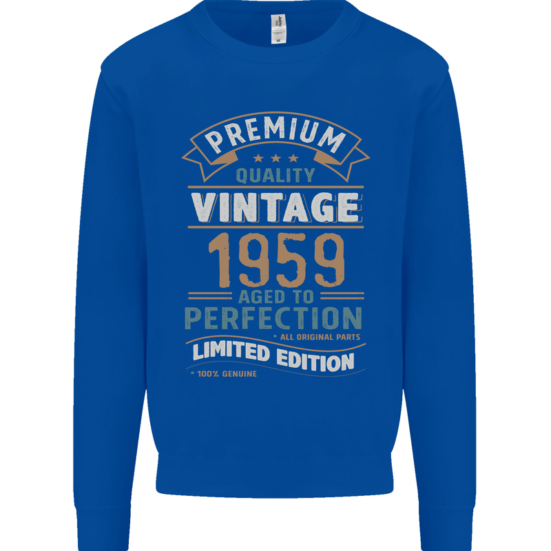 Premium Vintage 64th Birthday 1959 Mens Sweatshirt Jumper Royal Blue