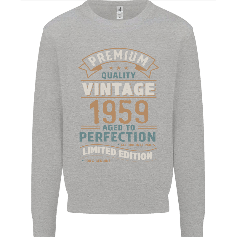Premium Vintage 64th Birthday 1959 Mens Sweatshirt Jumper Sports Grey
