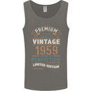 Premium Vintage 64th Birthday 1959 Mens Vest Tank Top Charcoal