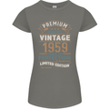 Premium Vintage 64th Birthday 1959 Womens Petite Cut T-Shirt Charcoal