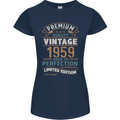 Premium Vintage 64th Birthday 1959 Womens Petite Cut T-Shirt Navy Blue