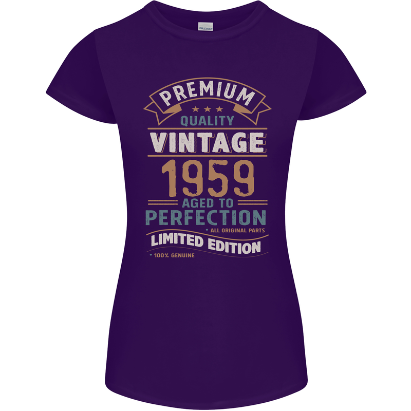 Premium Vintage 64th Birthday 1959 Womens Petite Cut T-Shirt Purple