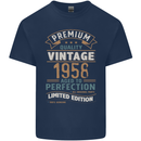 Premium Vintage 65th Birthday 1958 Mens Cotton T-Shirt Tee Top Navy Blue