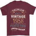 Premium Vintage 65th Birthday 1958 Mens T-Shirt 100% Cotton Maroon