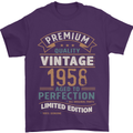 Premium Vintage 65th Birthday 1958 Mens T-Shirt 100% Cotton Purple