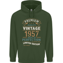 Premium Vintage 66th Birthday 1957 Mens 80% Cotton Hoodie Forest Green