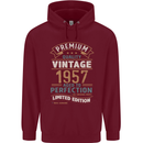 Premium Vintage 66th Birthday 1957 Mens 80% Cotton Hoodie Maroon
