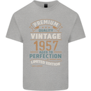 Premium Vintage 66th Birthday 1957 Mens Cotton T-Shirt Tee Top Sports Grey