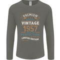 Premium Vintage 66th Birthday 1957 Mens Long Sleeve T-Shirt Charcoal
