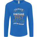 Premium Vintage 66th Birthday 1957 Mens Long Sleeve T-Shirt Royal Blue