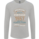Premium Vintage 66th Birthday 1957 Mens Long Sleeve T-Shirt Sports Grey