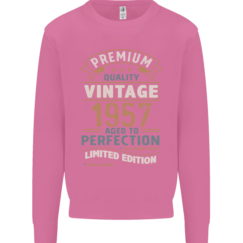 Premium Vintage 66th Birthday 1957 Mens Sweatshirt Jumper Azalea