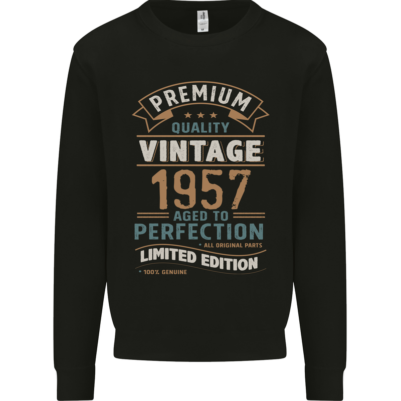 Premium Vintage 66th Birthday 1957 Mens Sweatshirt Jumper Black