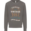 Premium Vintage 66th Birthday 1957 Mens Sweatshirt Jumper Charcoal