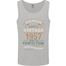 Premium Vintage 66th Birthday 1957 Mens Vest Tank Top Sports Grey