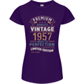 Premium Vintage 66th Birthday 1957 Womens Petite Cut T-Shirt Purple