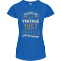 Premium Vintage 66th Birthday 1957 Womens Petite Cut T-Shirt Royal Blue