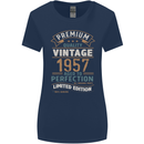 Premium Vintage 66th Birthday 1957 Womens Wider Cut T-Shirt Navy Blue