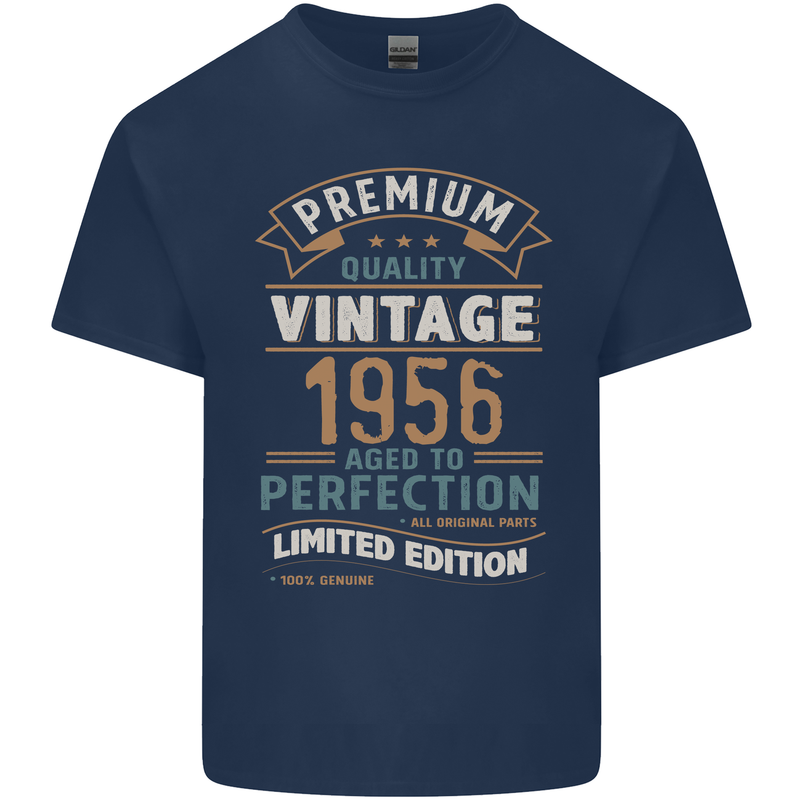 Premium Vintage 67th Birthday 1956 Mens Cotton T-Shirt Tee Top Navy Blue