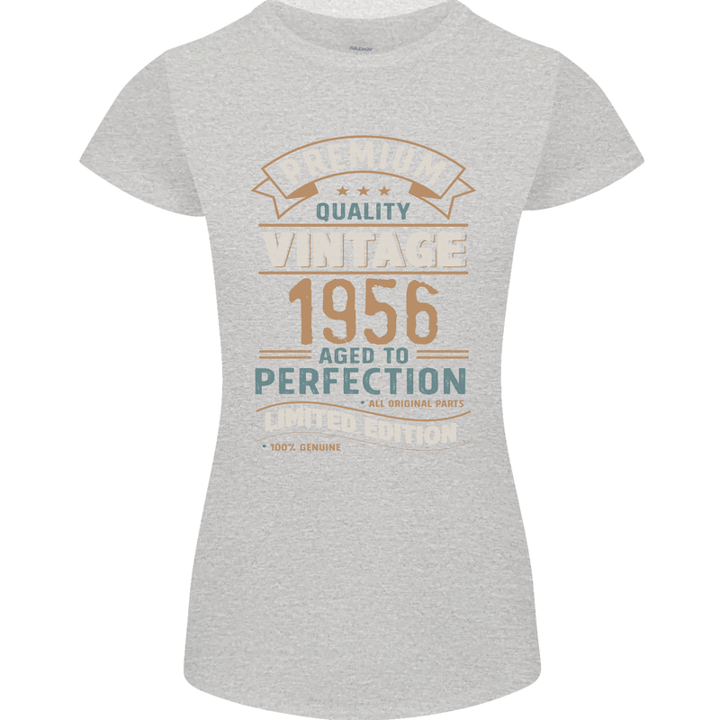 Premium Vintage 67th Birthday 1956 Womens Petite Cut T-Shirt Sports Grey
