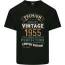 Premium Vintage 68th Birthday 1955 Mens Cotton T-Shirt Tee Top Black