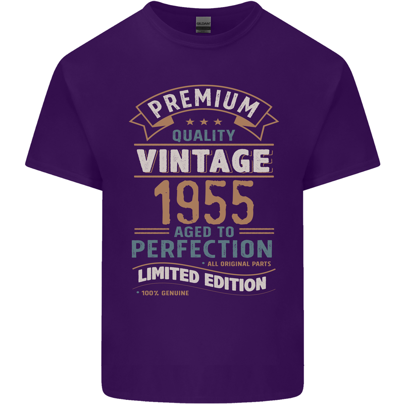 Premium Vintage 68th Birthday 1955 Mens Cotton T-Shirt Tee Top Purple
