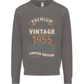 Premium Vintage 68th Birthday 1955 Mens Sweatshirt Jumper Charcoal