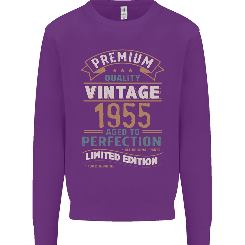 Premium Vintage 68th Birthday 1955 Mens Sweatshirt Jumper Purple