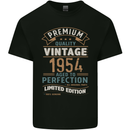 Premium Vintage 69th Birthday 1954 Mens Cotton T-Shirt Tee Top Black