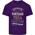 Premium Vintage 69th Birthday 1954 Mens Cotton T-Shirt Tee Top Purple