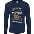 Premium Vintage 69th Birthday 1954 Mens Long Sleeve T-Shirt Navy Blue