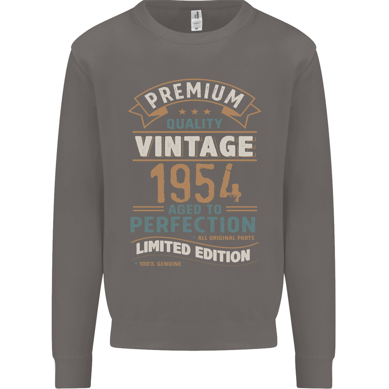 Premium Vintage 69th Birthday 1954 Mens Sweatshirt Jumper Charcoal