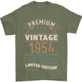 Premium Vintage 69th Birthday 1954 Mens T-Shirt 100% Cotton Military Green