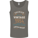 Premium Vintage 69th Birthday 1954 Mens Vest Tank Top Charcoal
