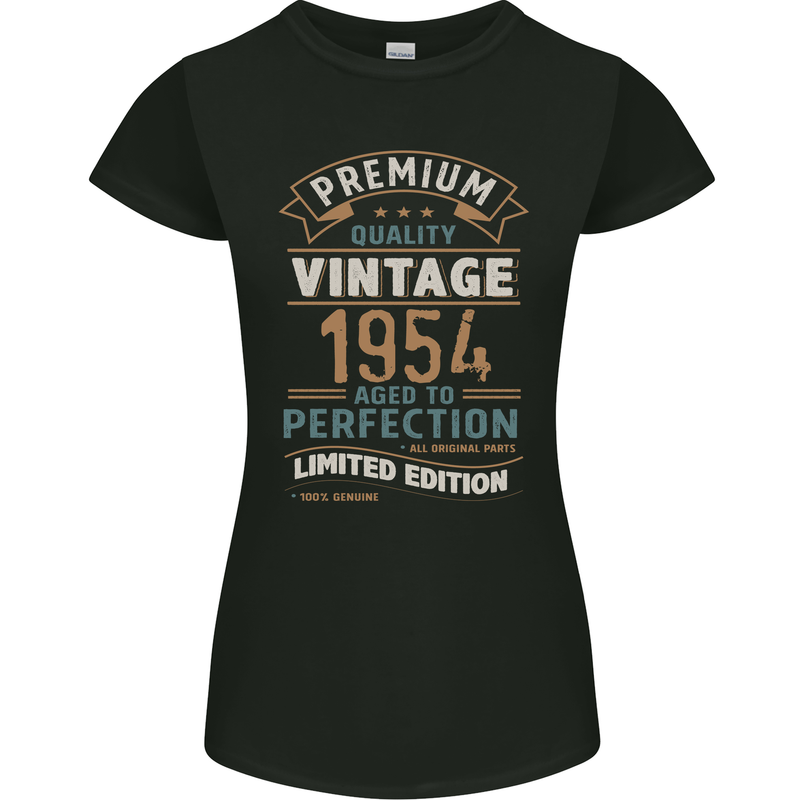 Premium Vintage 69th Birthday 1954 Womens Petite Cut T-Shirt Black