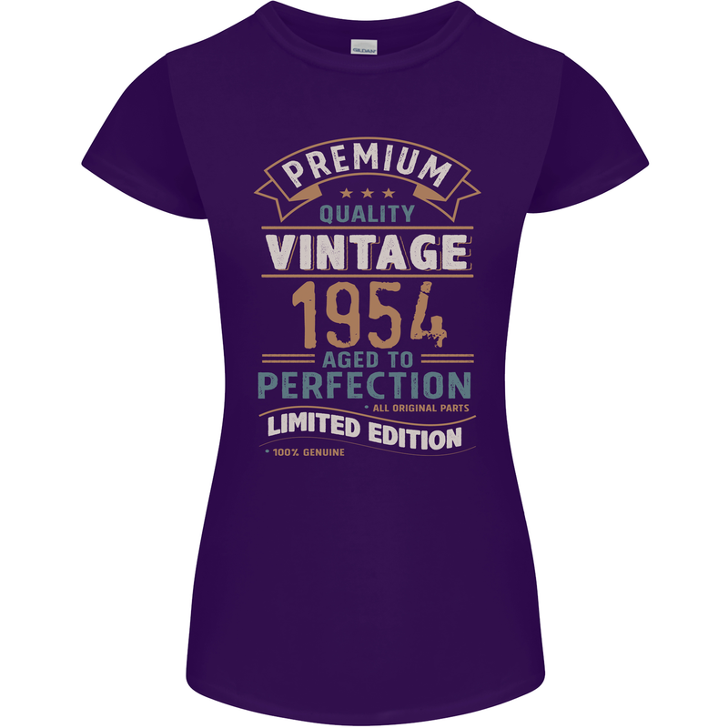 Premium Vintage 69th Birthday 1954 Womens Petite Cut T-Shirt Purple