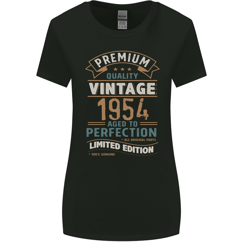 Premium Vintage 69th Birthday 1954 Womens Wider Cut T-Shirt Black