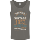 Premium Vintage 70th Birthday 1953 Mens Vest Tank Top Charcoal