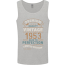 Premium Vintage 70th Birthday 1953 Mens Vest Tank Top Sports Grey