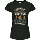 Premium Vintage 70th Birthday 1953 Womens Petite Cut T-Shirt Black