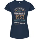 Premium Vintage 70th Birthday 1953 Womens Petite Cut T-Shirt Navy Blue