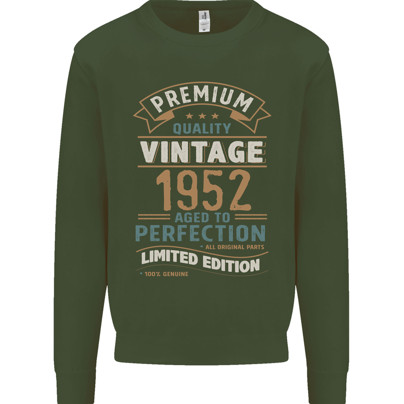 Premium Vintage 71st Birthday 1952 Mens Sweatshirt Jumper Forest Green