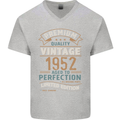 Premium Vintage 71st Birthday 1952 Mens V-Neck Cotton T-Shirt Sports Grey