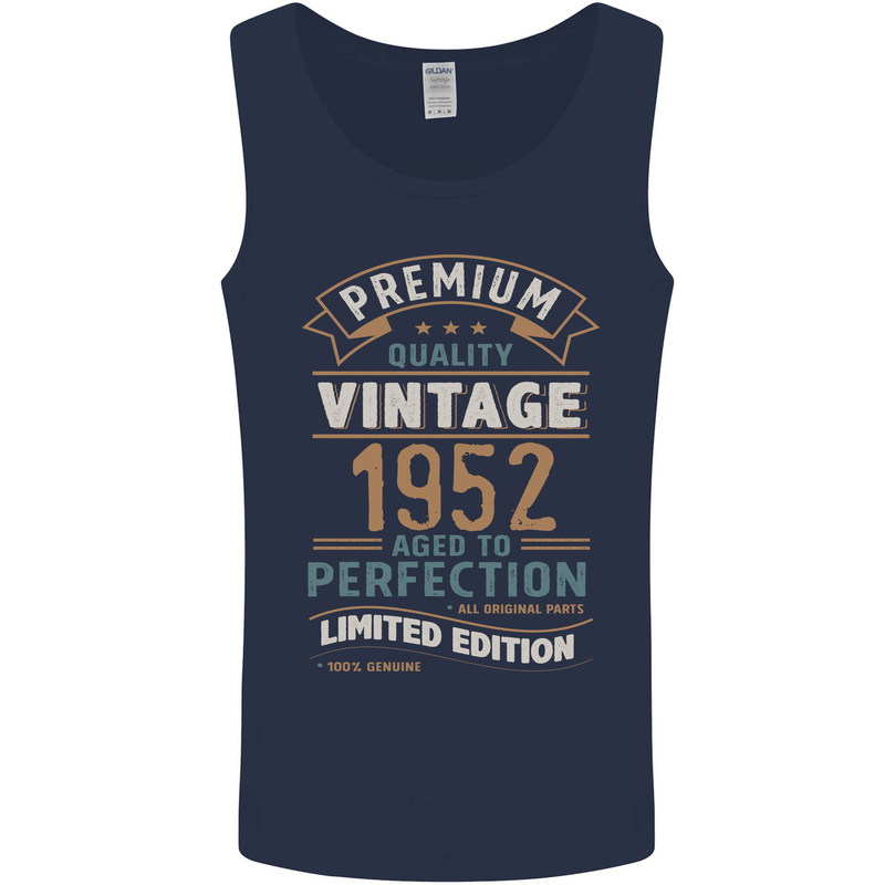Premium Vintage 71st Birthday 1952 Mens Vest Tank Top Navy Blue