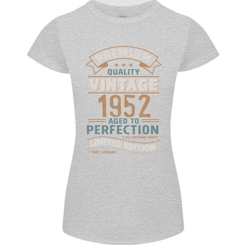 Premium Vintage 71st Birthday 1952 Womens Petite Cut T-Shirt Sports Grey