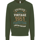 Premium Vintage 72nd Birthday 1951 Mens Sweatshirt Jumper Forest Green