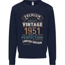 Premium Vintage 72nd Birthday 1951 Mens Sweatshirt Jumper Navy Blue
