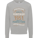 Premium Vintage 72nd Birthday 1951 Mens Sweatshirt Jumper Sports Grey