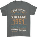 Premium Vintage 72nd Birthday 1951 Mens T-Shirt 100% Cotton Charcoal