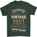 Premium Vintage 72nd Birthday 1951 Mens T-Shirt 100% Cotton Forest Green